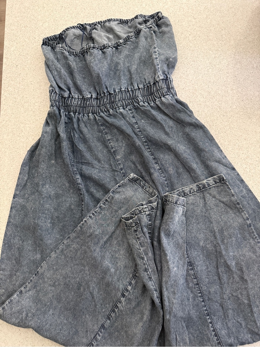Vici Vintage Outlaw Strapless Chambray Jumpsuit Size Medium - Picture 7 of 7